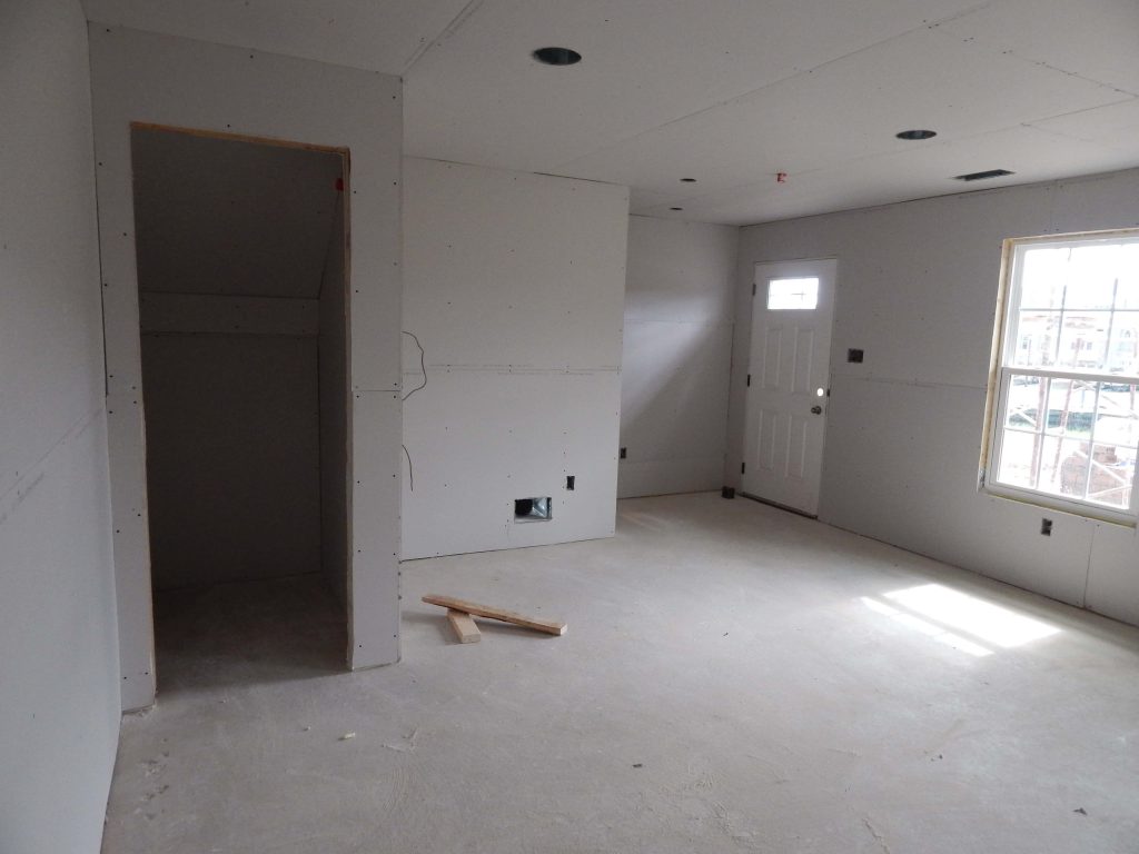 Rec Room Drywall Construction