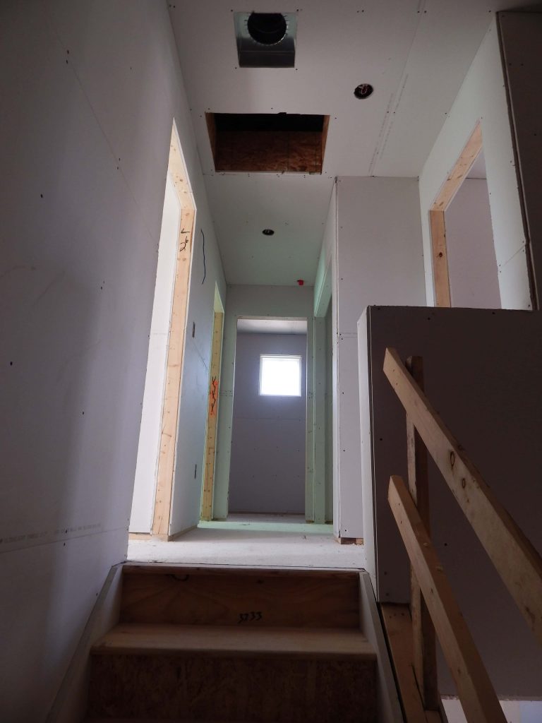 Staircase Hallway Drywall Construction