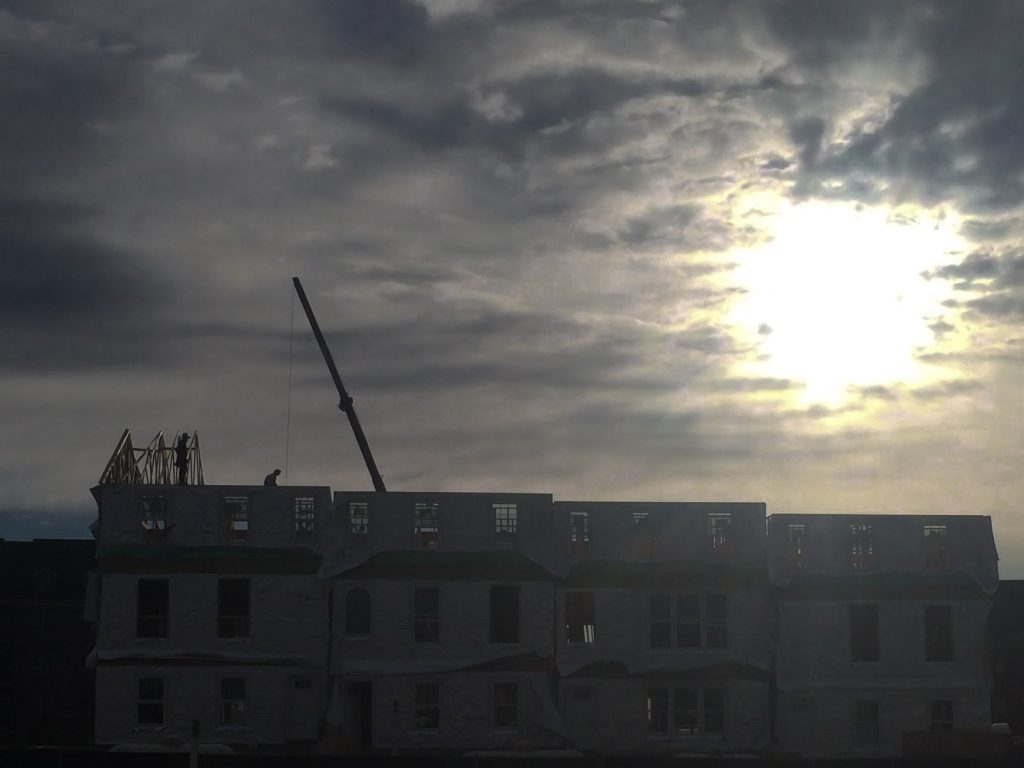 Construction House Sunset