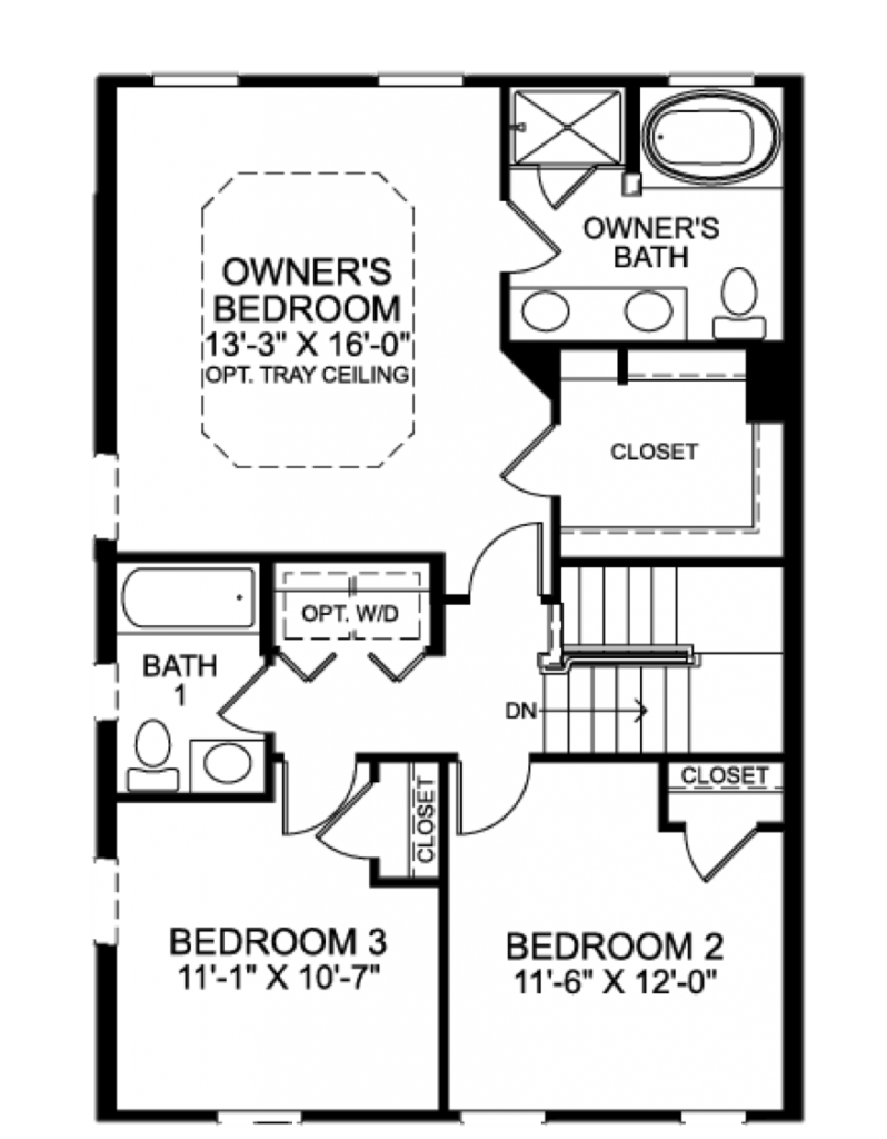 Second Floor Wexford Floor Plan Model Ryan Homes