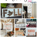 A collage of twelve DIY Fall Signs featuring autumn-related designs and phrases, including pumpkins, leaves, and cozy seasonal sayings. The text at the top reads "12 DIY Fall Signs." An assortment of styles and decorations is showcased in a rustic, homey ambiance.