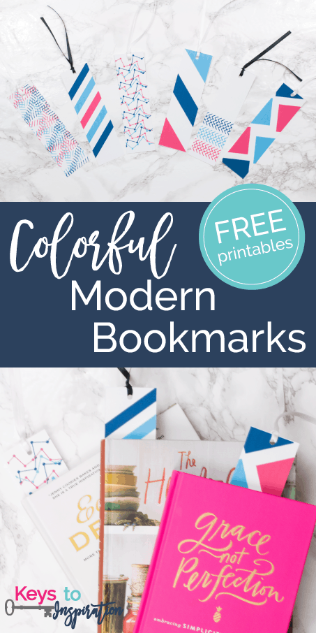 Free printable colorful modern bookmarks! I love having a pretty bookmark when I'm reading. These are so bright and fun.