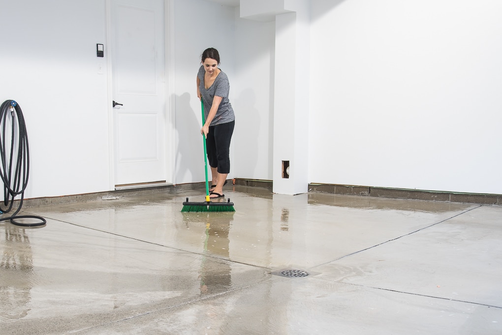 How to refinish a garage floor with Rust-Oleum EpoxyShield. A full tutorial for creating a clean, finished, and professional looking garage floor. 