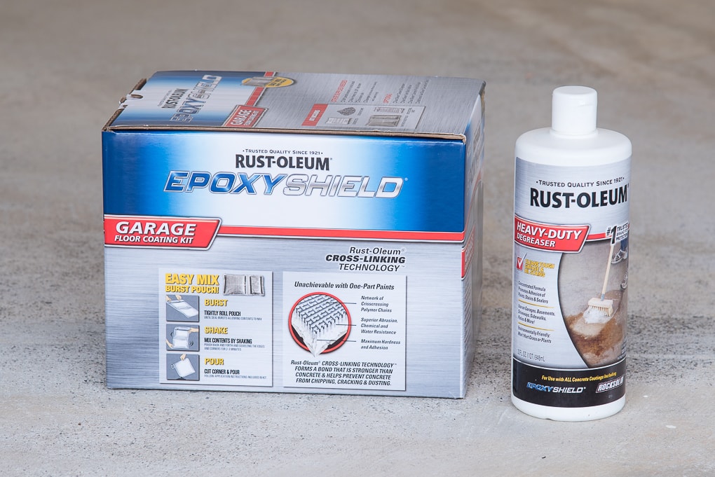 How to refinish a garage floor with Rust-Oleum EpoxyShield. A full tutorial for creating a clean, finished, and professional looking garage floor. 