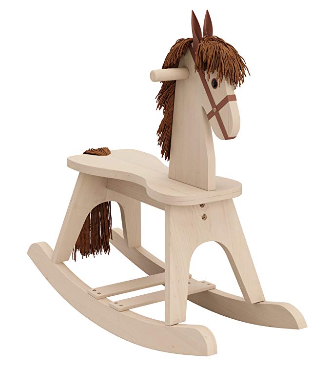 light wood rocking horse baby nursery