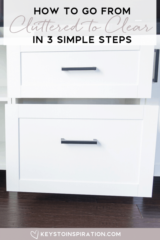 How to go from cluttered to clear in 3 simple steps white drawers open organized