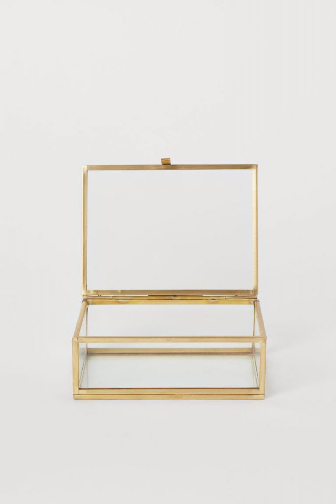 Gold glass decorative box H&M Home