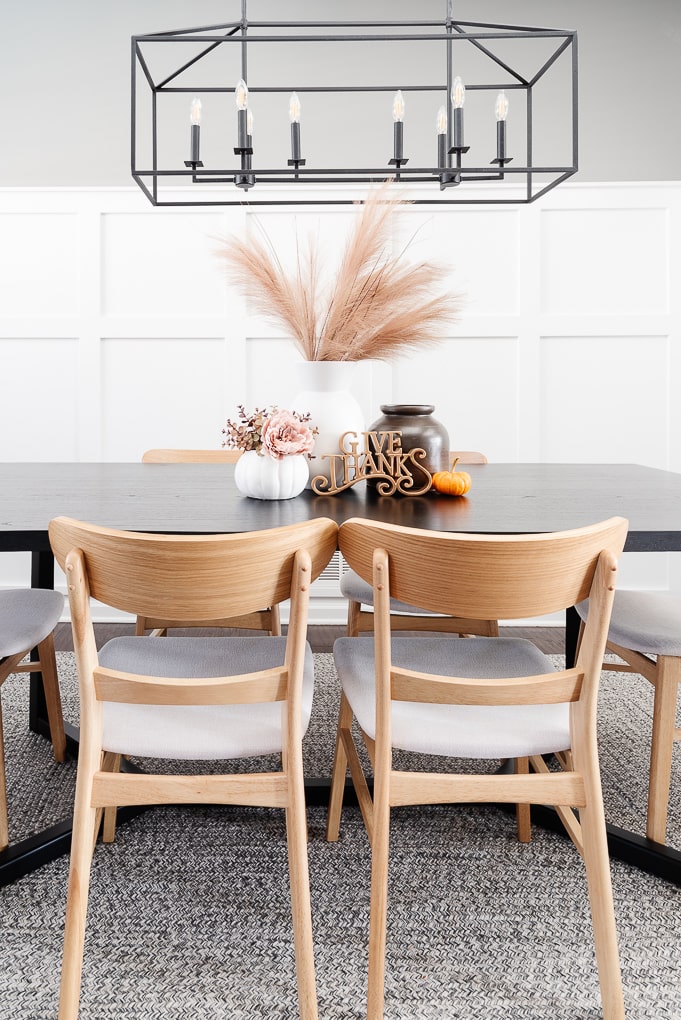 fall dining room table decor modern