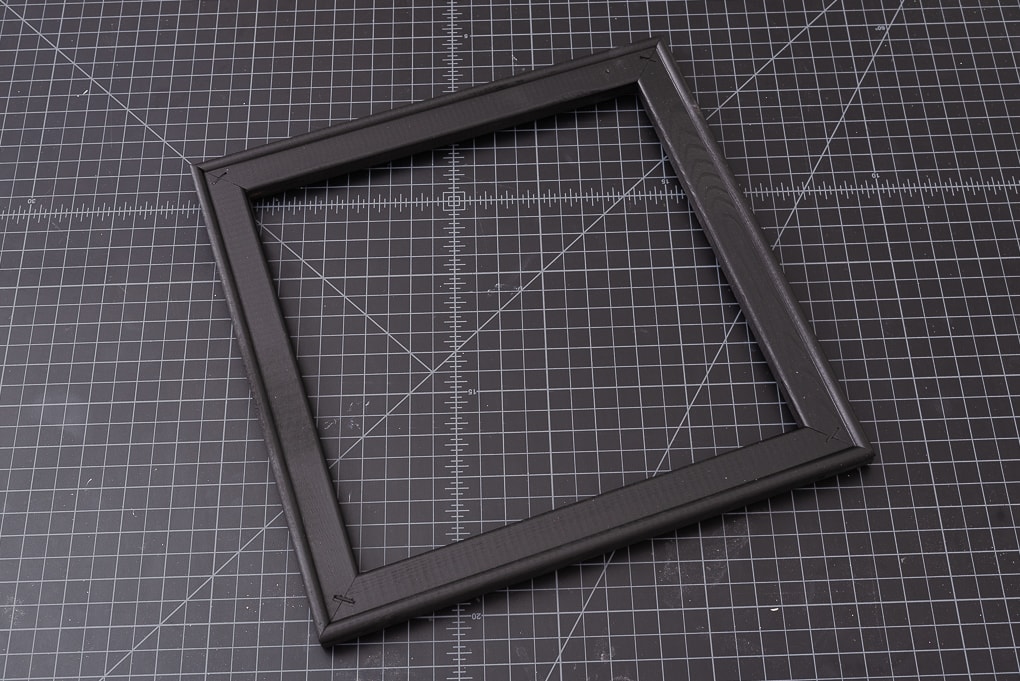 wooden frame painted black