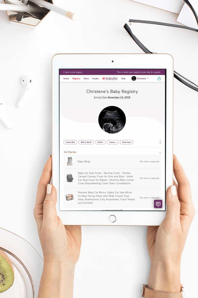 baby registry on ipad