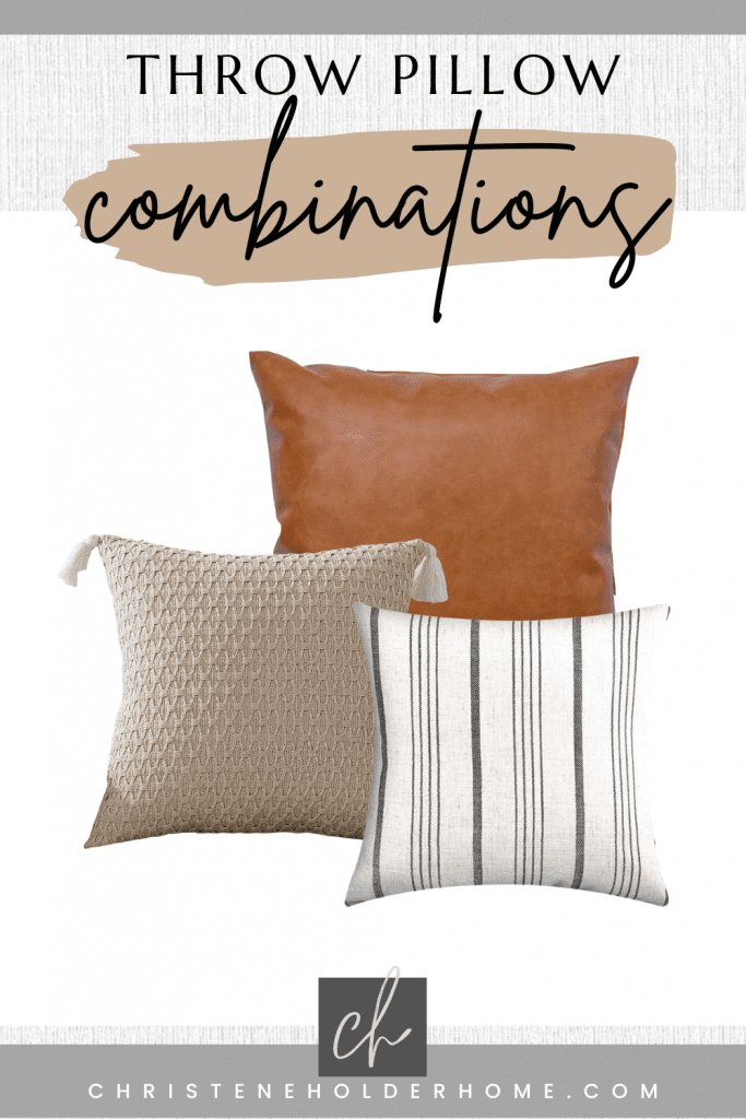 throw pillow combo set brown tan white