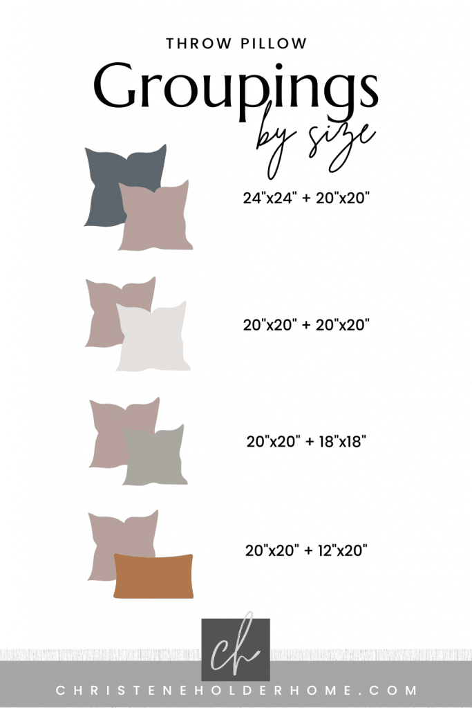Decorative Pillows Combination with Guidelines and Sizing Guide