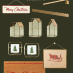 A promotional image for the "Hearth and Hand with Magnolia Target Christmas Collection" featuring a variety of holiday-themed home decorations including ornaments, wall hangings saying "Merry Christmas", and mats. Text includes "Holiday 2023" and "Christene Holder Home".